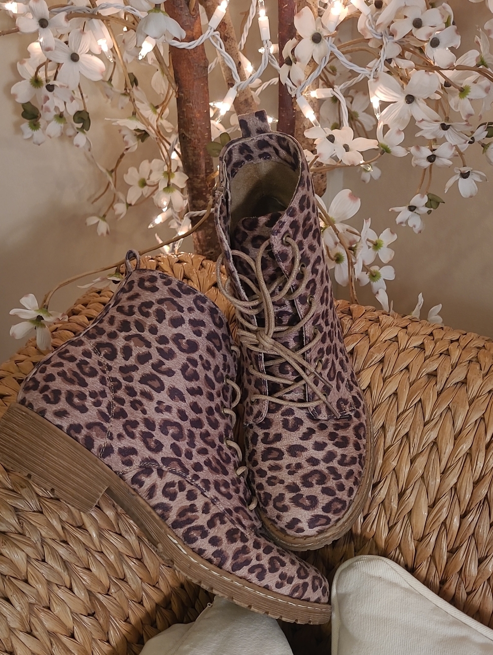 Faux Suede Leopard Ankle Booties